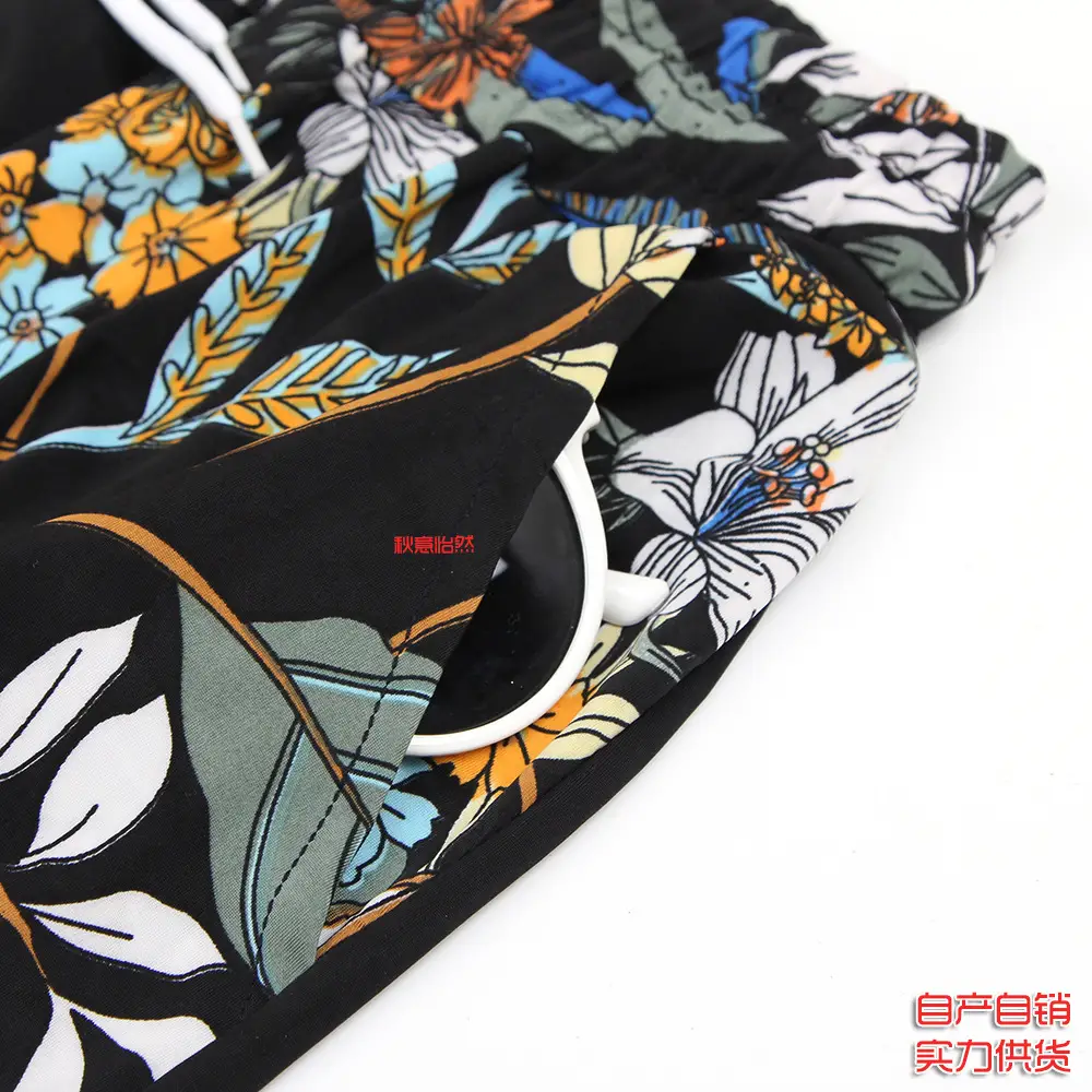 Summer Wide Leg Pants Silk Floral Mom Pants - Image 12