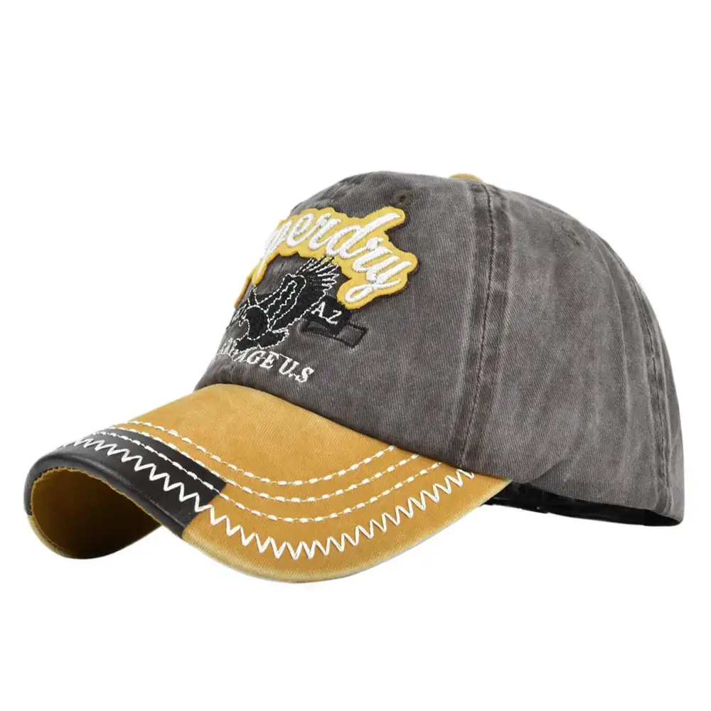 Superday Embroidered Duck Tongue Sun Hat Maroon Blue - Image 11