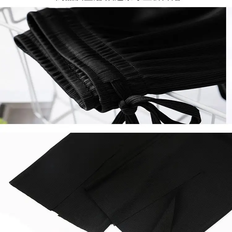 Women Ice Silk Wide Leg Pants High Waist Draped 2025 - Image 7