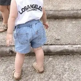 2026 Summer Kids Denim Shorts with Belt Korean Style