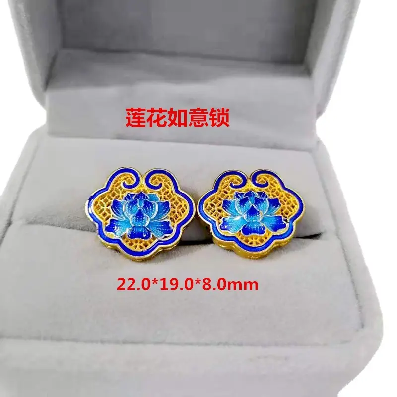 Earrings Set with Lotus Design & Hollow Bat Decor - Image 6