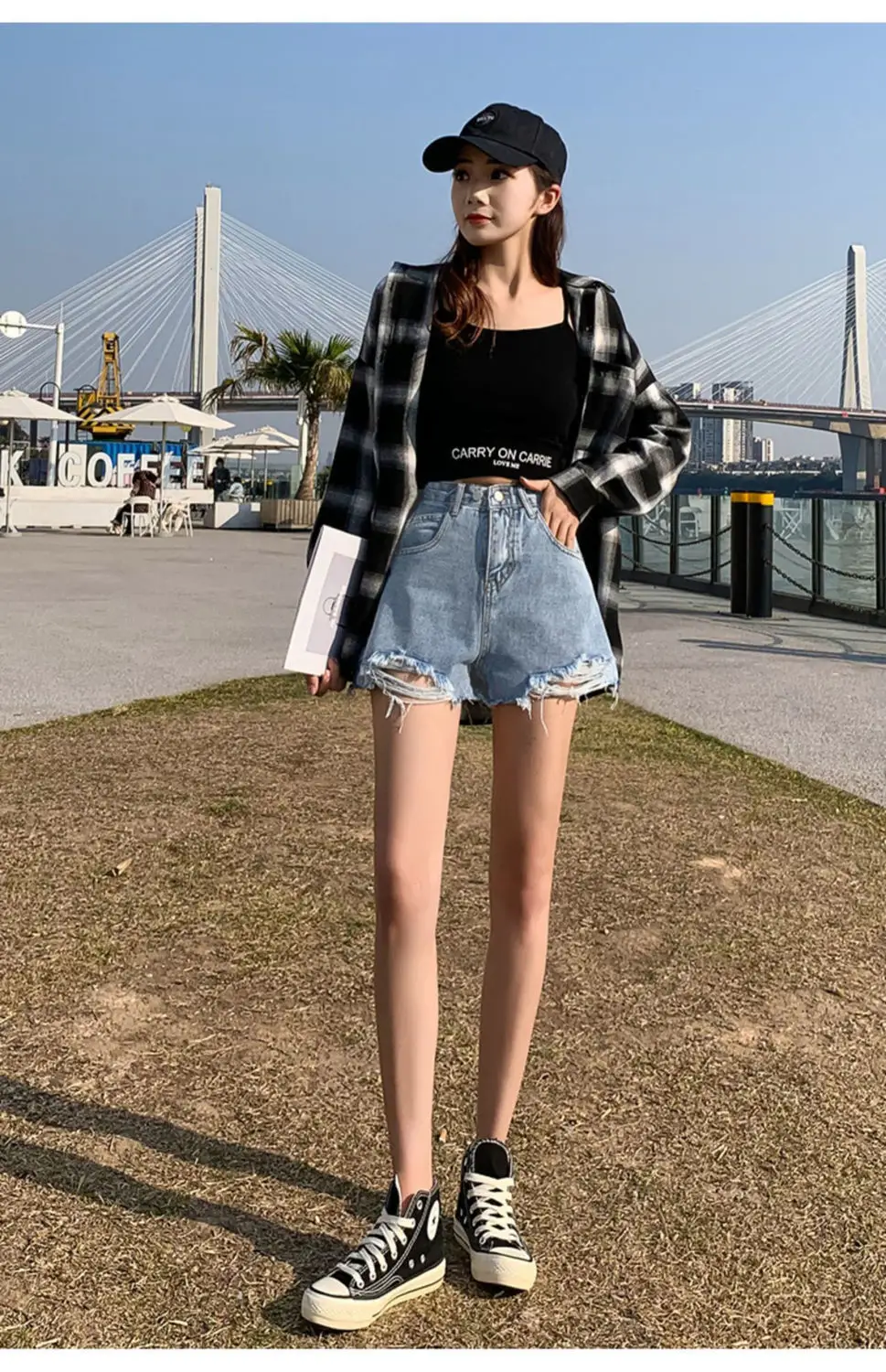 High Waist Denim Shorts Women 2021 Summer Loose Fit — feature 13