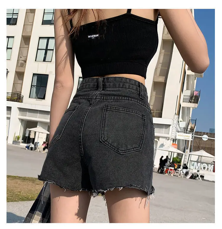 High Waist Denim Shorts Women 2021 Summer Loose Fit — feature 23
