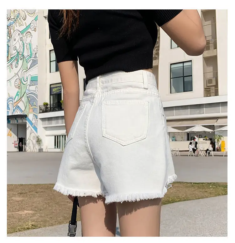 High Waist Denim Shorts Women 2021 Summer Loose Fit — feature 29