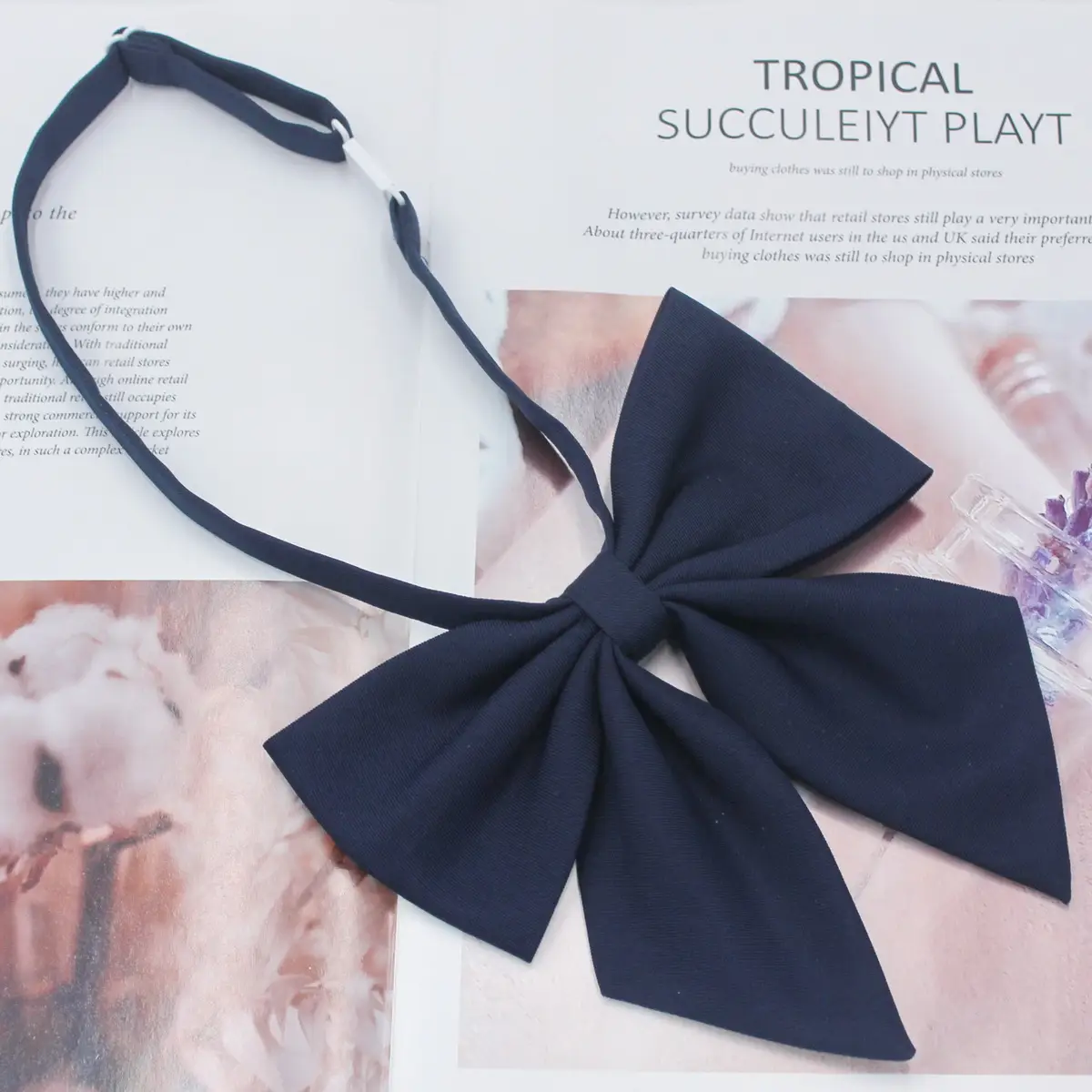 Oversized Matte Feather Bow Tie for Women - Image 11