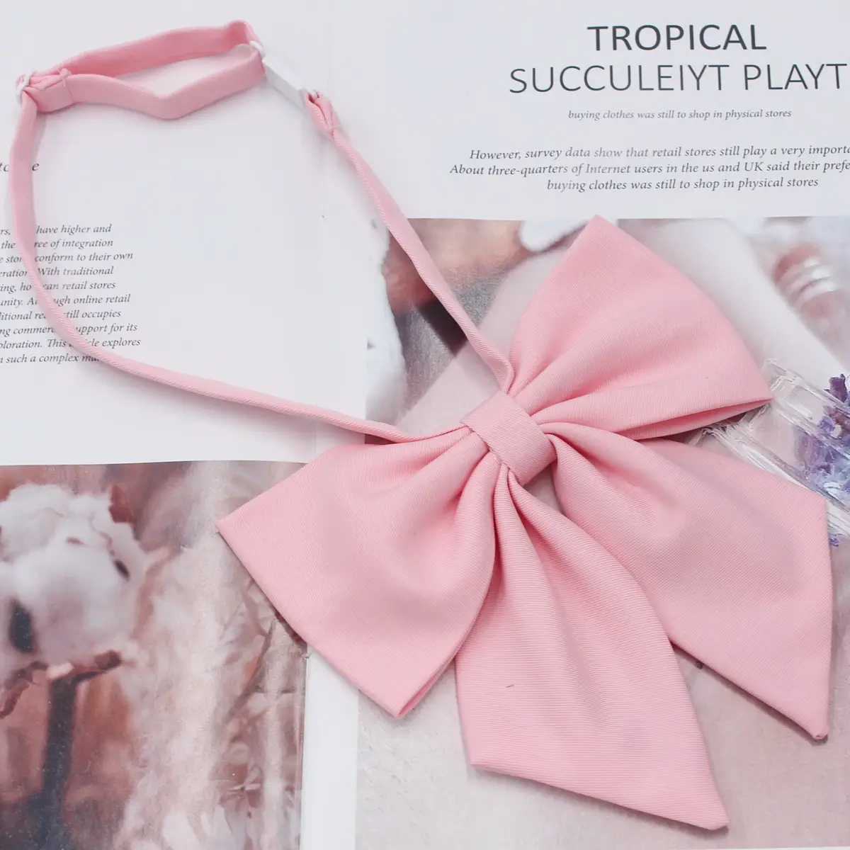 Oversized Matte Feather Bow Tie for Women - Image 13