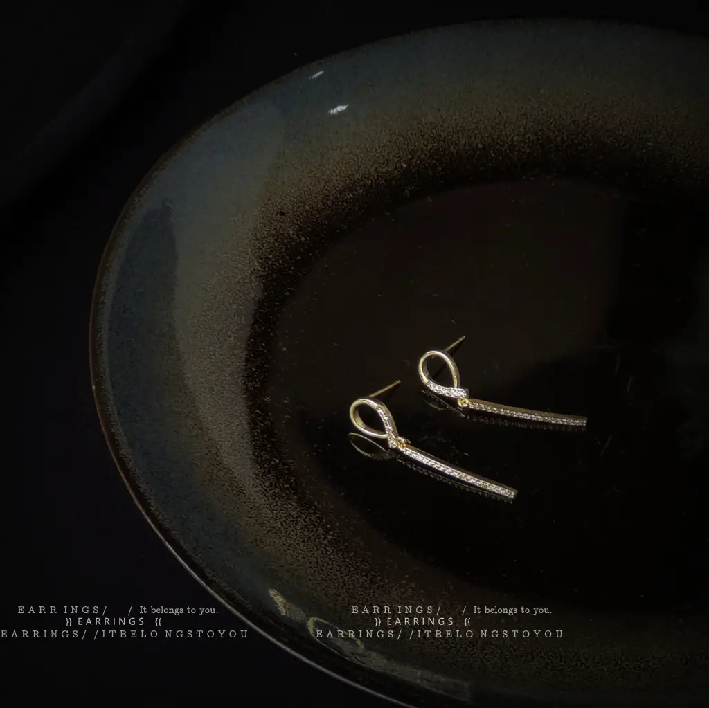 Real Gold Plated S925 Silver Needle Earrings with Micro-Paved Zircon