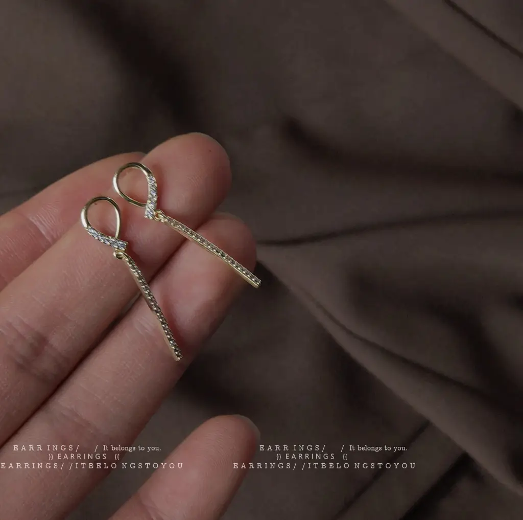 Real Gold Plated S925 Silver Needle Earrings with Micro-Paved Zircon