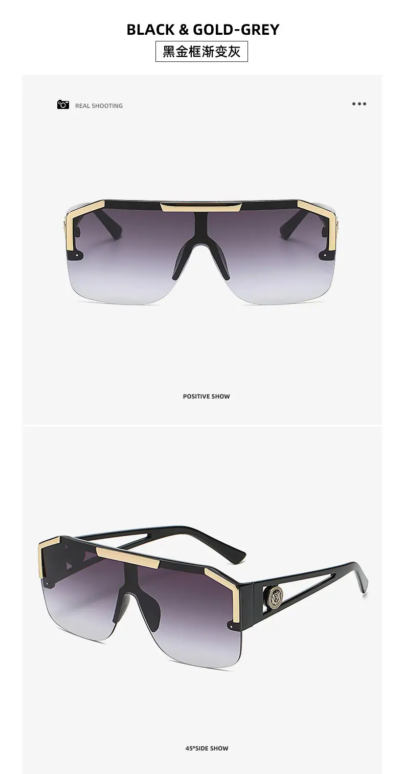 New One-piece Lens Lion King Sunglasses Gold European American — feature 15
