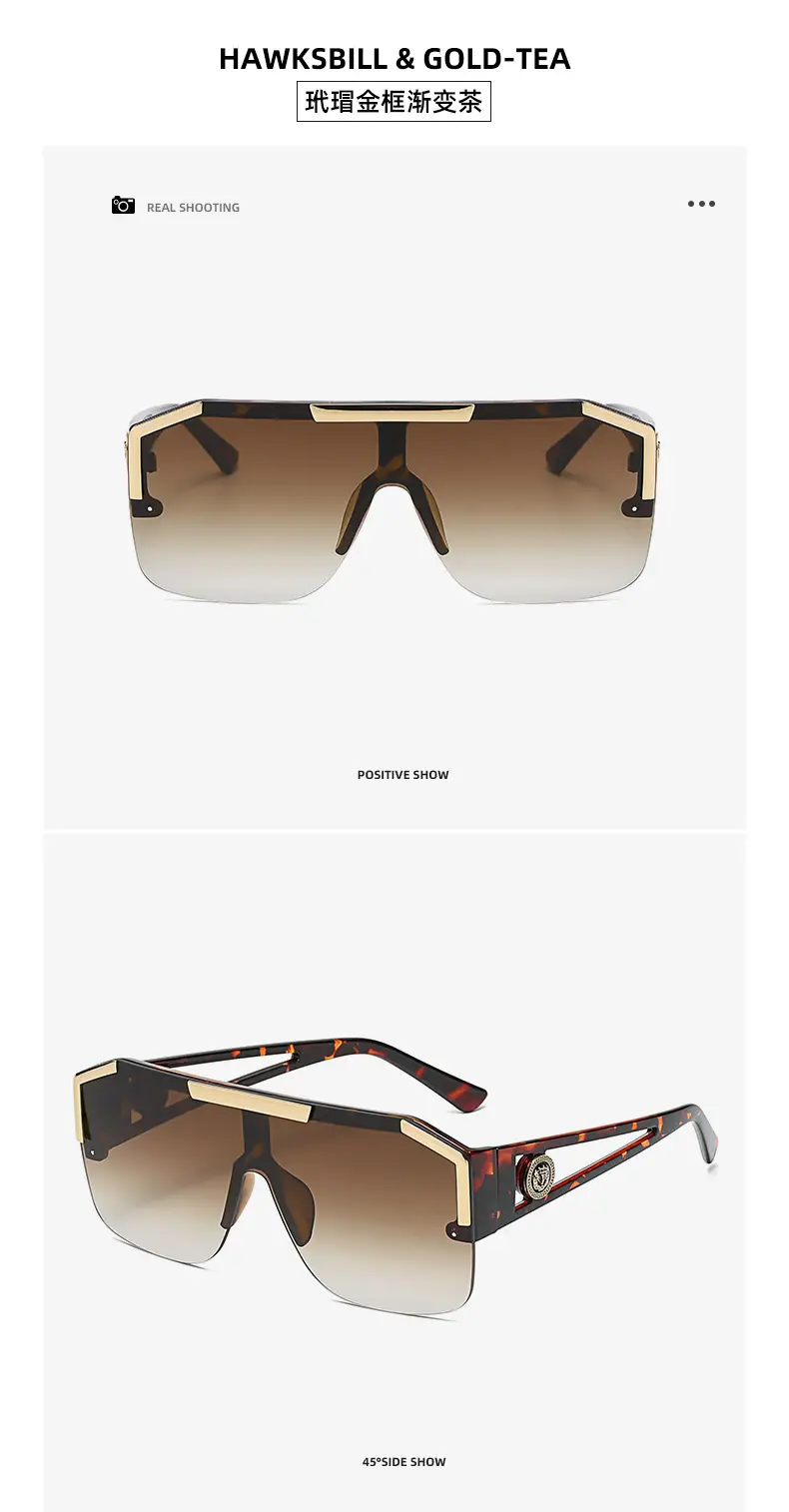New One-piece Lens Lion King Sunglasses Gold European American — feature 16