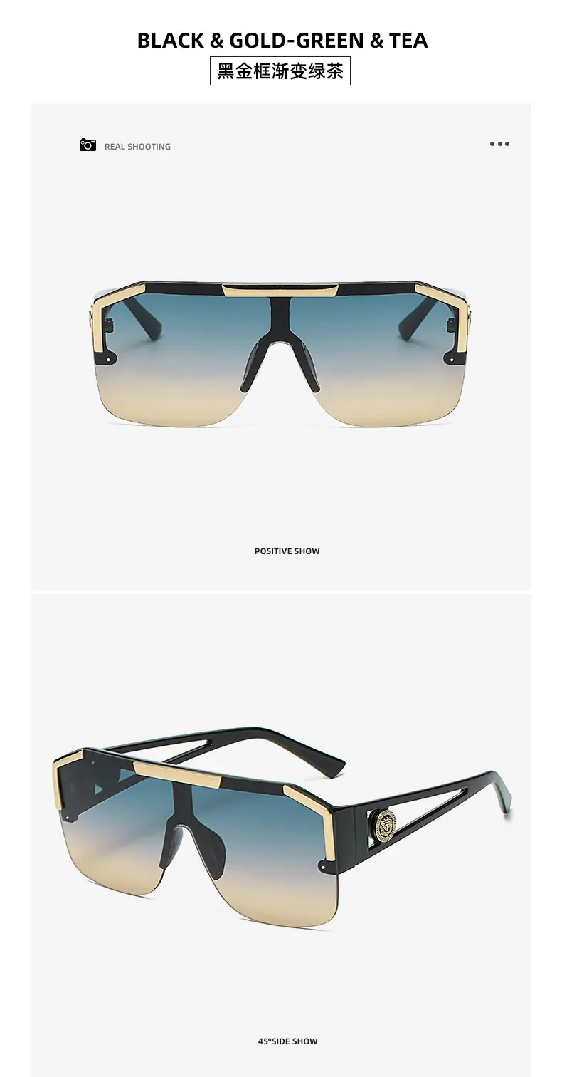 New One-piece Lens Lion King Sunglasses Gold European American — feature 17