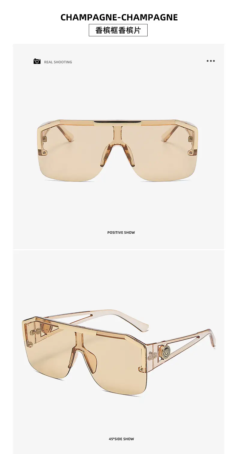 New One-piece Lens Lion King Sunglasses Gold European American — feature 18