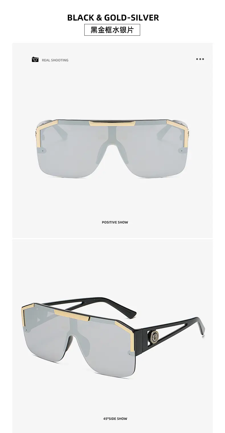 New One-piece Lens Lion King Sunglasses Gold European American — feature 19