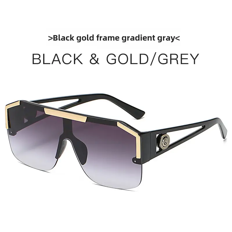 New One-piece Lens Lion King Sunglasses Gold European American - Image 2