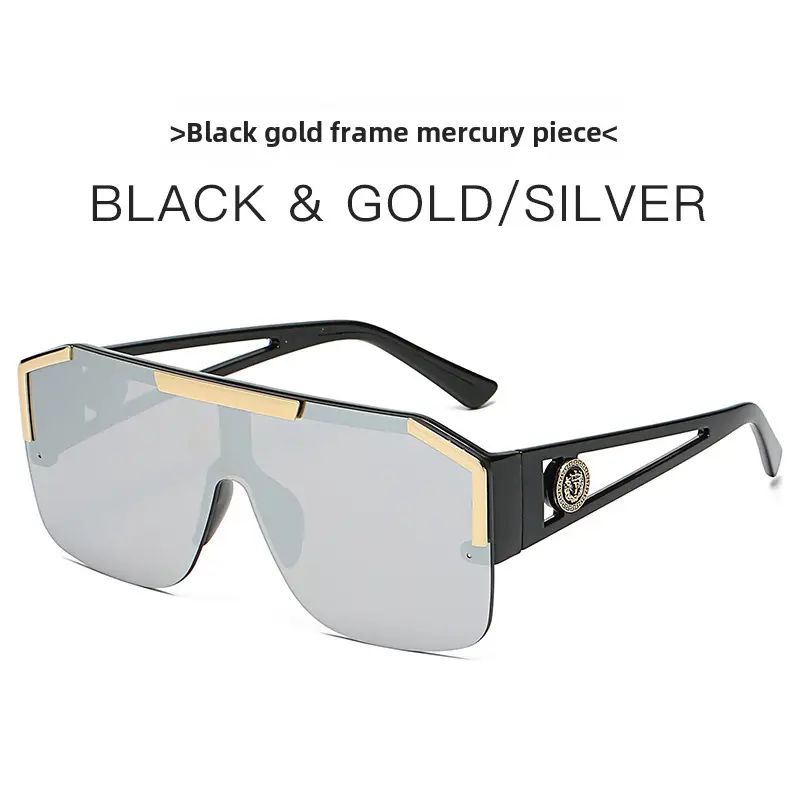 New One-piece Lens Lion King Sunglasses Gold European American - Image 6