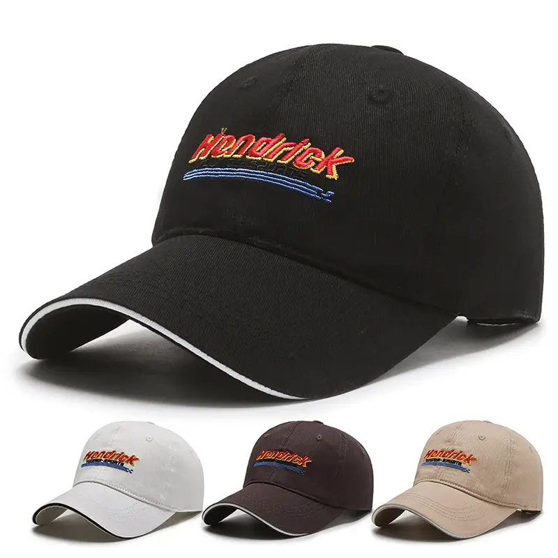Men Baseball Cap Black Red Logo Sun Visor - Image 4