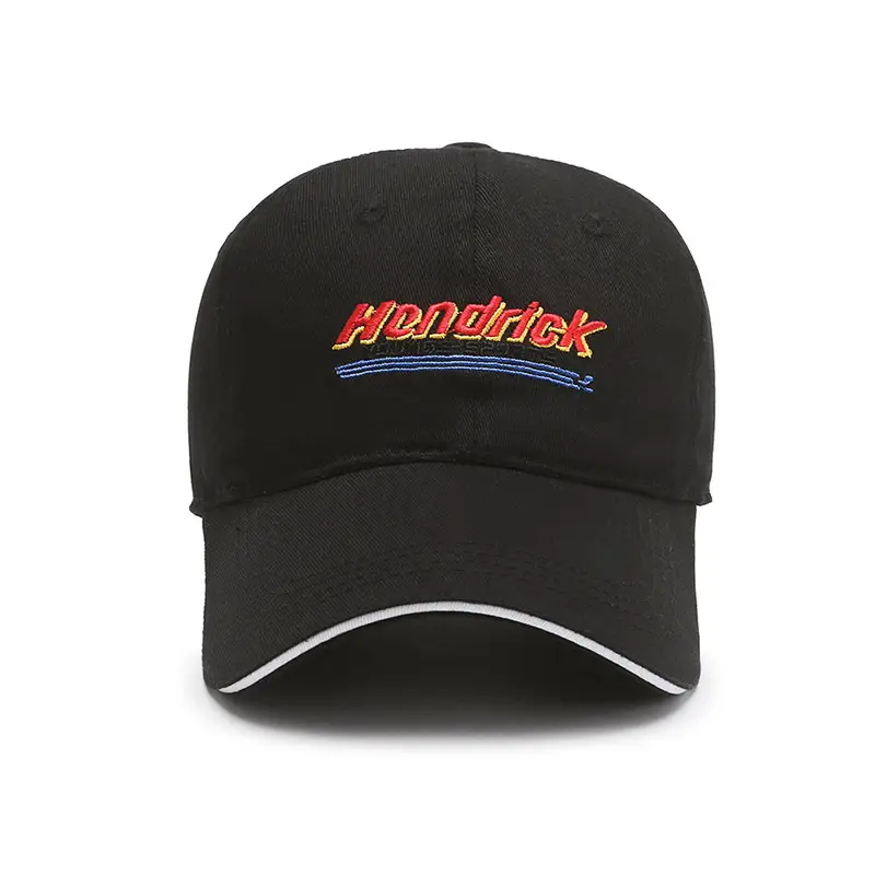 Men Baseball Cap Black Red Logo Sun Visor - Image 5