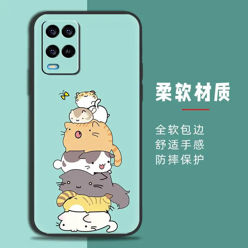 Trendy Multi Color Silicone Mobile Phone Case for Oppo A54 4G
