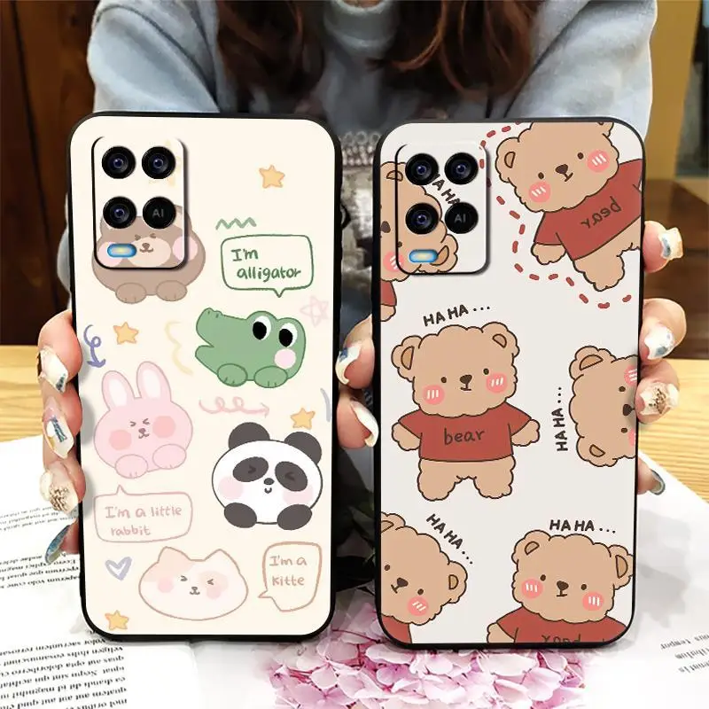 Trendy Multi Color Silicone Mobile Phone Case for Oppo A54 4G