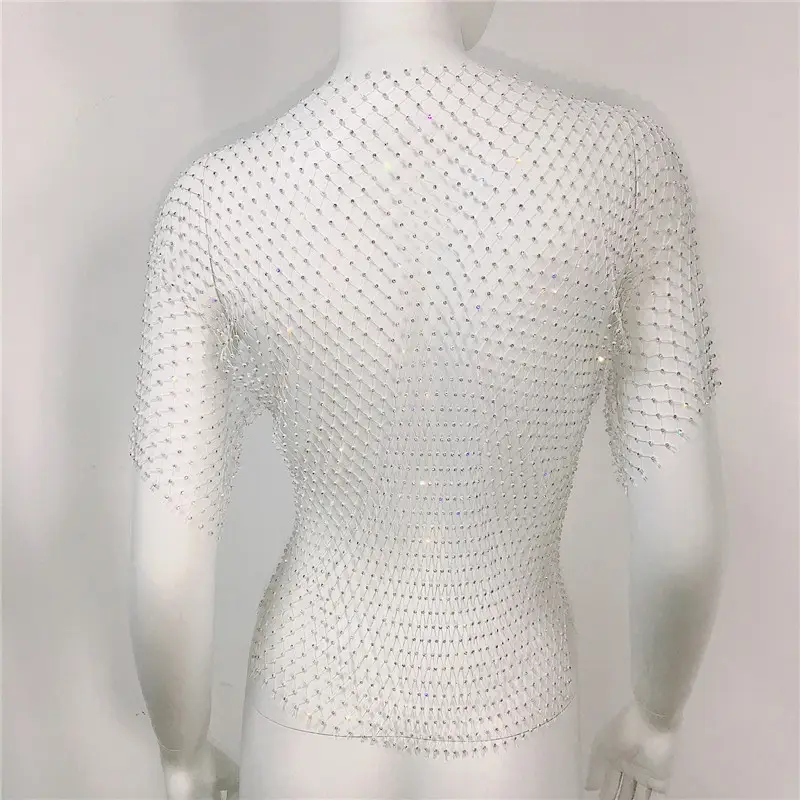 European American Cross Border Flashy Mesh Long Sleeve Party Top — feature 37