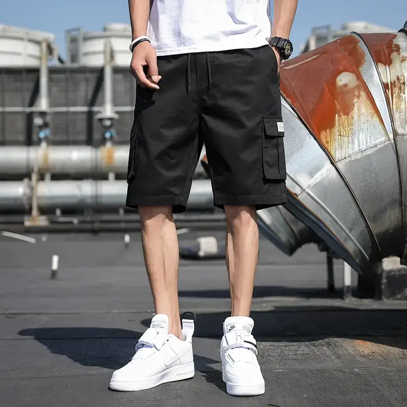 Men Camo Cotton Casual Shorts Middle Length Beach Wear - Image 3