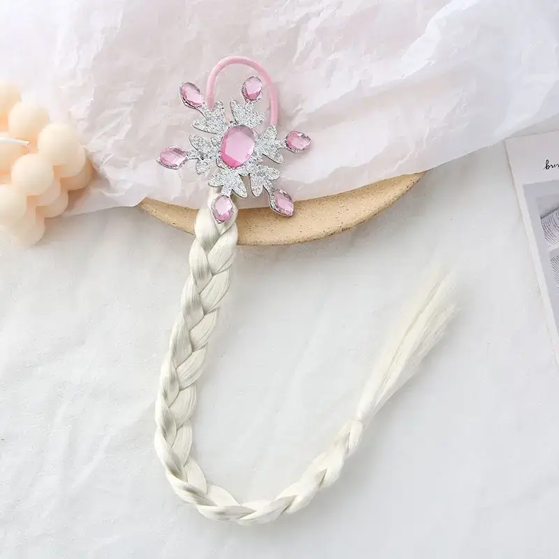 10# pink snow hair ring braid