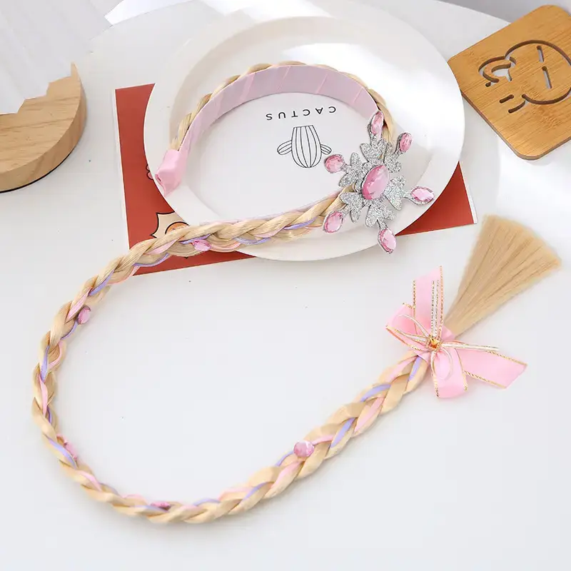 Ice and Snow Princess Wig Braid Hairband for Girls - Image 2
