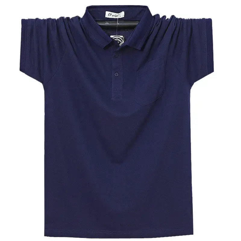 Gray 7XL Plus Plus Size Lapel Pocket Polo T-Shirt