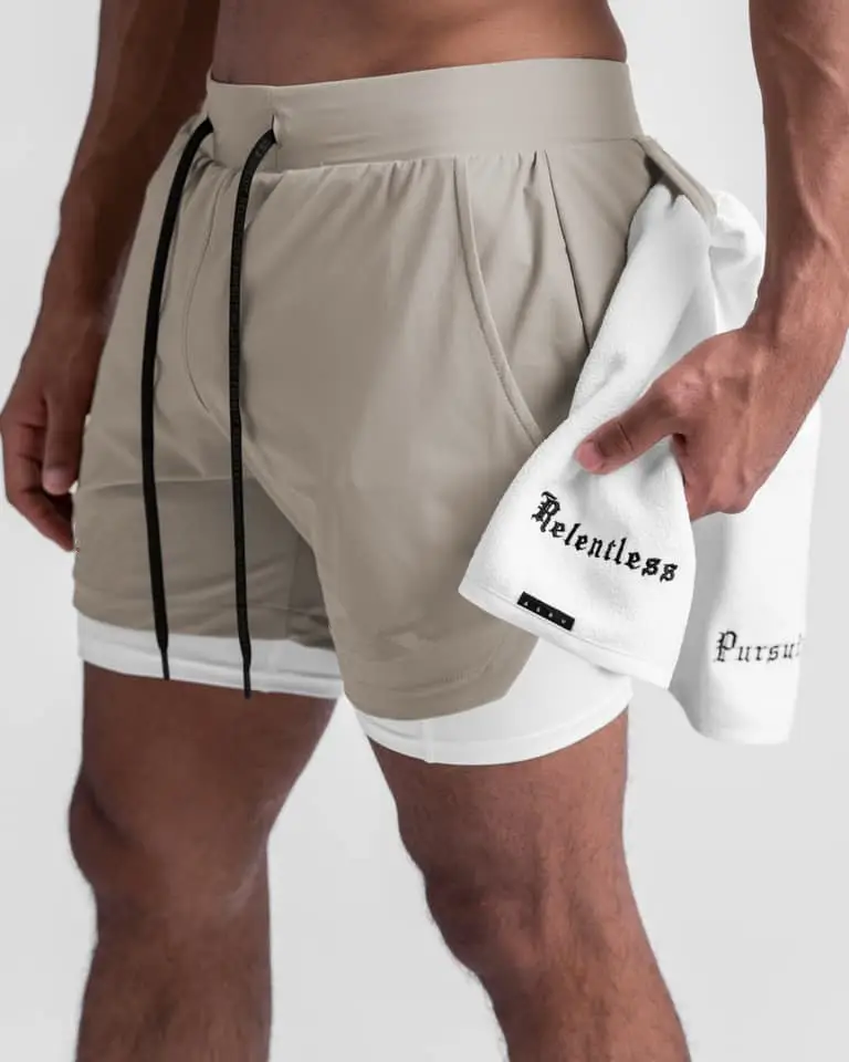 Men's Light Grey Sports Shorts with Zip Pocket & Side Zip — feature 18