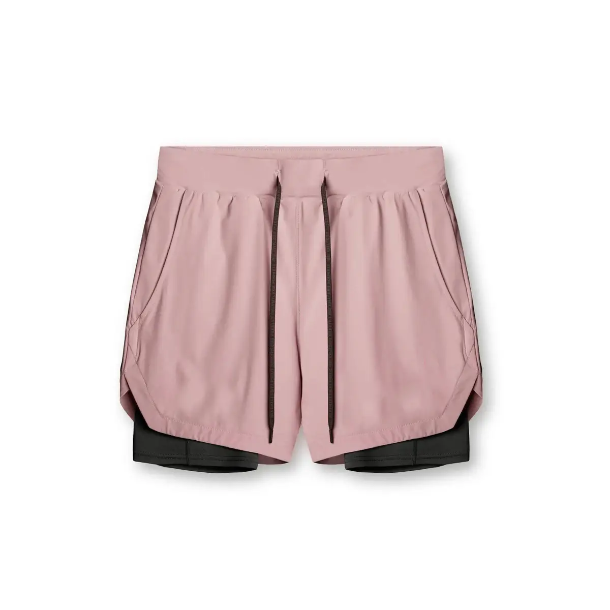 Men's Light Grey Sports Shorts with Zip Pocket & Side Zip - Image 2