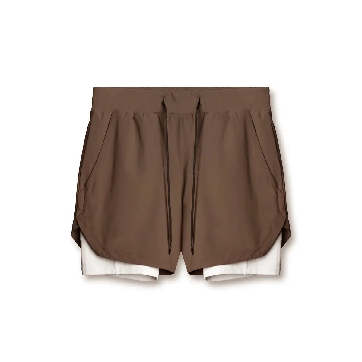 Men's Light Grey Sports Shorts with Zip Pocket & Side Zip - Image 4