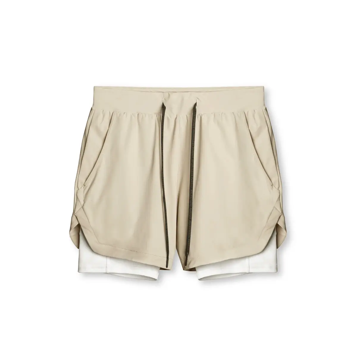 Men's Light Grey Sports Shorts with Zip Pocket & Side Zip - Image 6