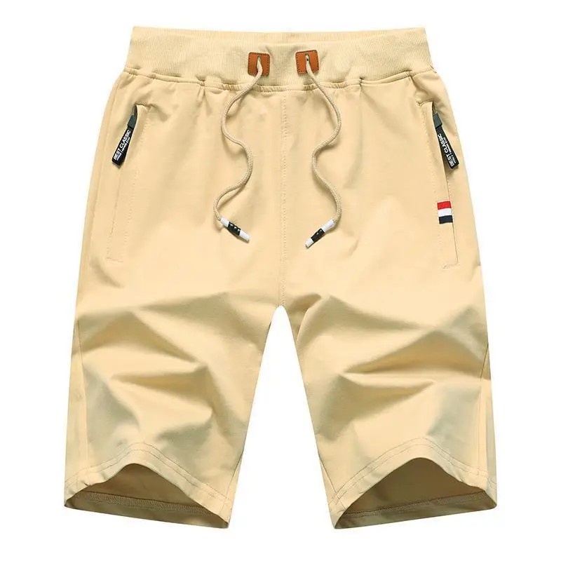 Men's Olive Green Drawstring Shorts with Zip Pockets - Image 14