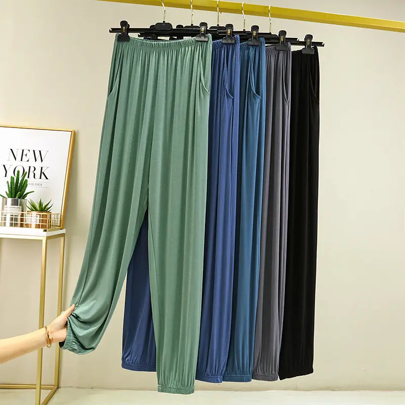 Men's Black Modal Leg Pants Spring Plus Size - Image 6