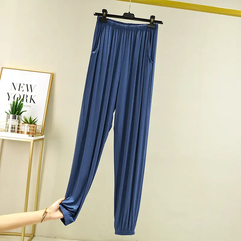 Men's Black Modal Leg Pants Spring Plus Size - Image 7
