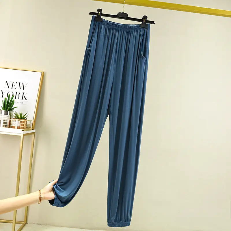 Men's Black Modal Leg Pants Spring Plus Size - Image 8