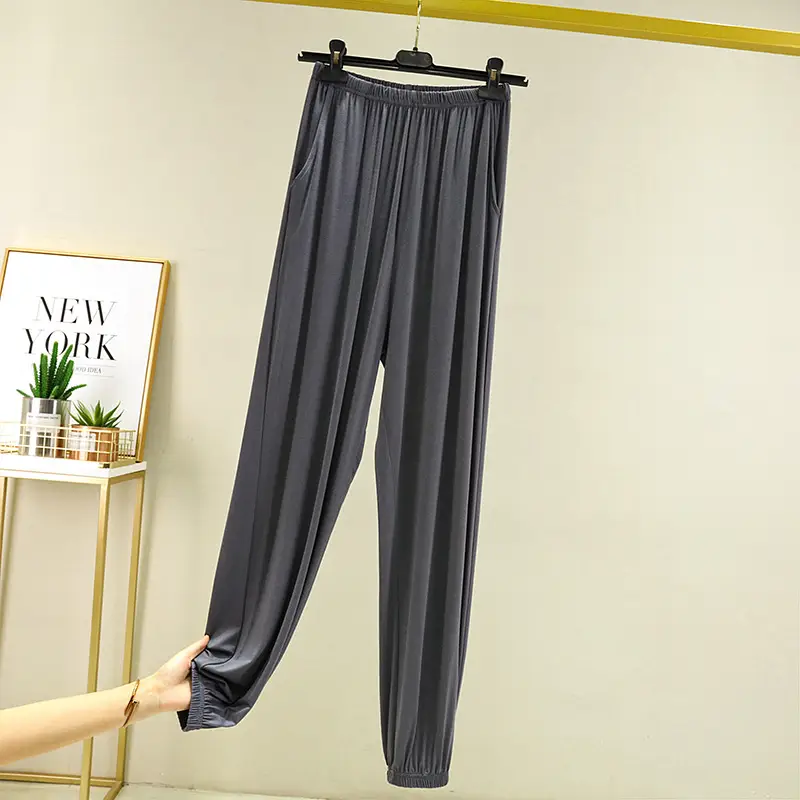 Men's Black Modal Leg Pants Spring Plus Size - Image 9