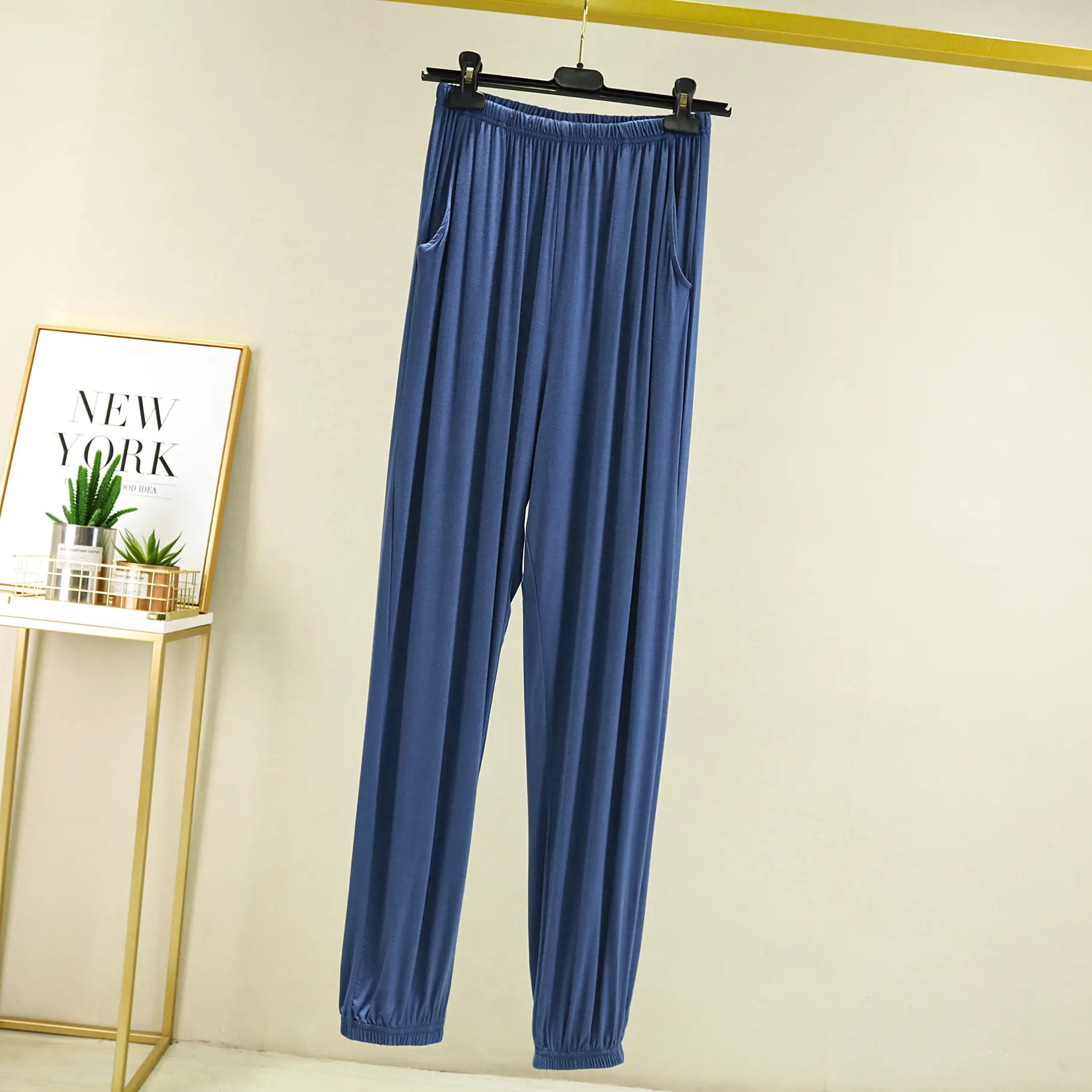 Men's Black Modal Leg Pants Spring Plus Size - Image 2
