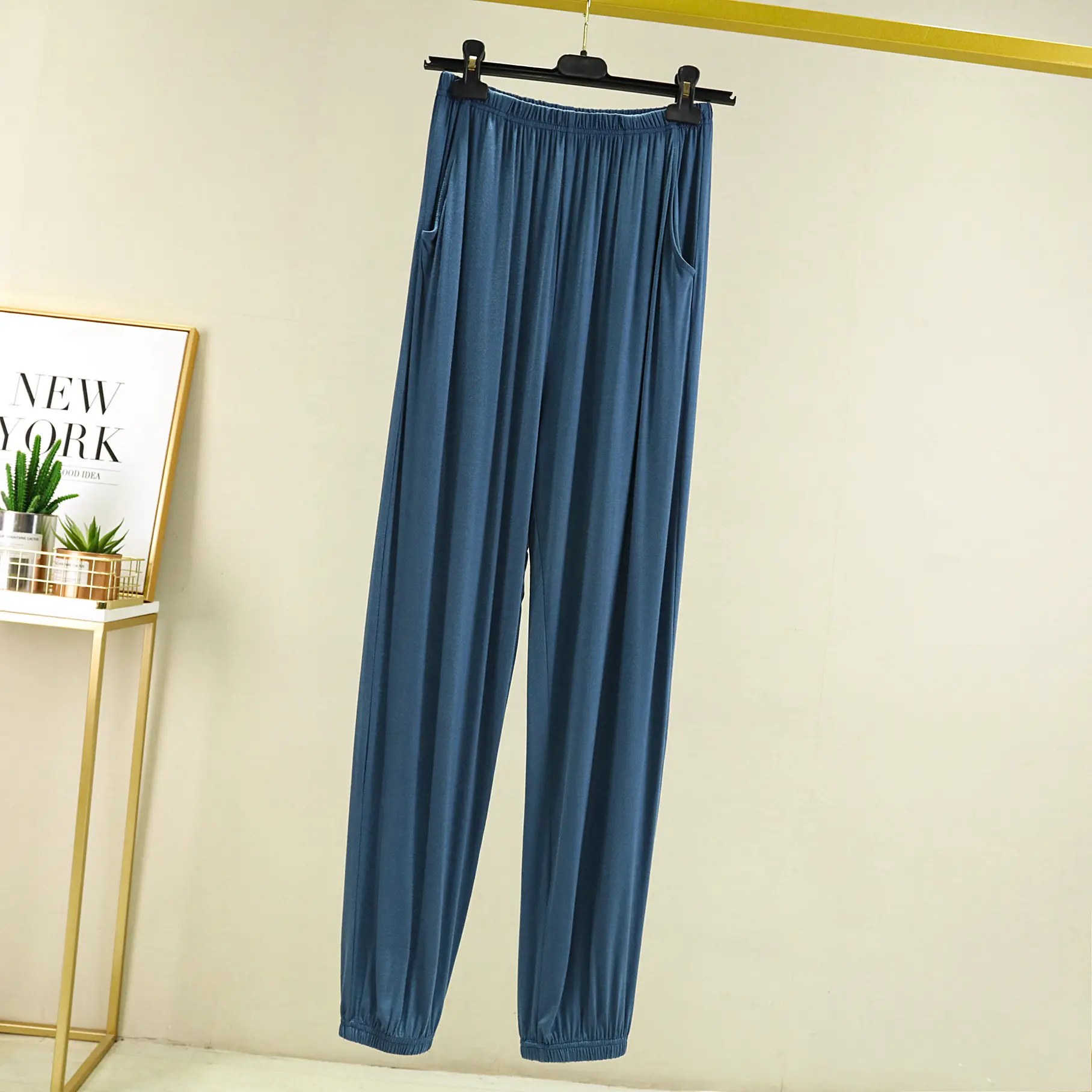 Men's Black Modal Leg Pants Spring Plus Size - Image 3