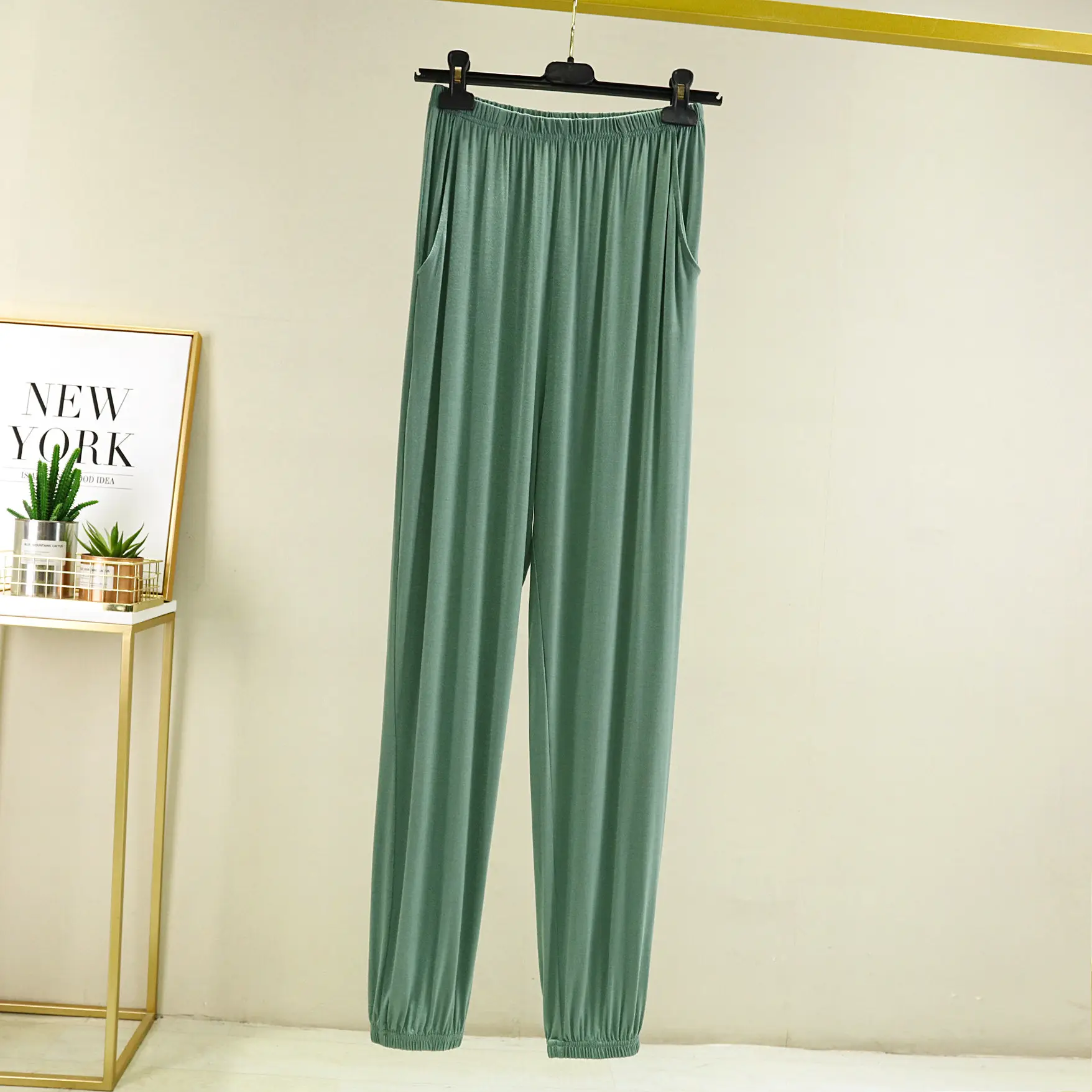 Men's Black Modal Leg Pants Spring Plus Size - Image 5