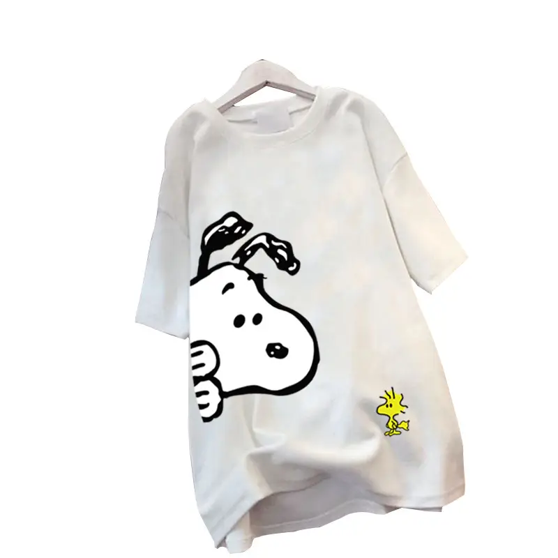 Women Snoopy T-Shirt Black Mid Length 2021 - Image 15