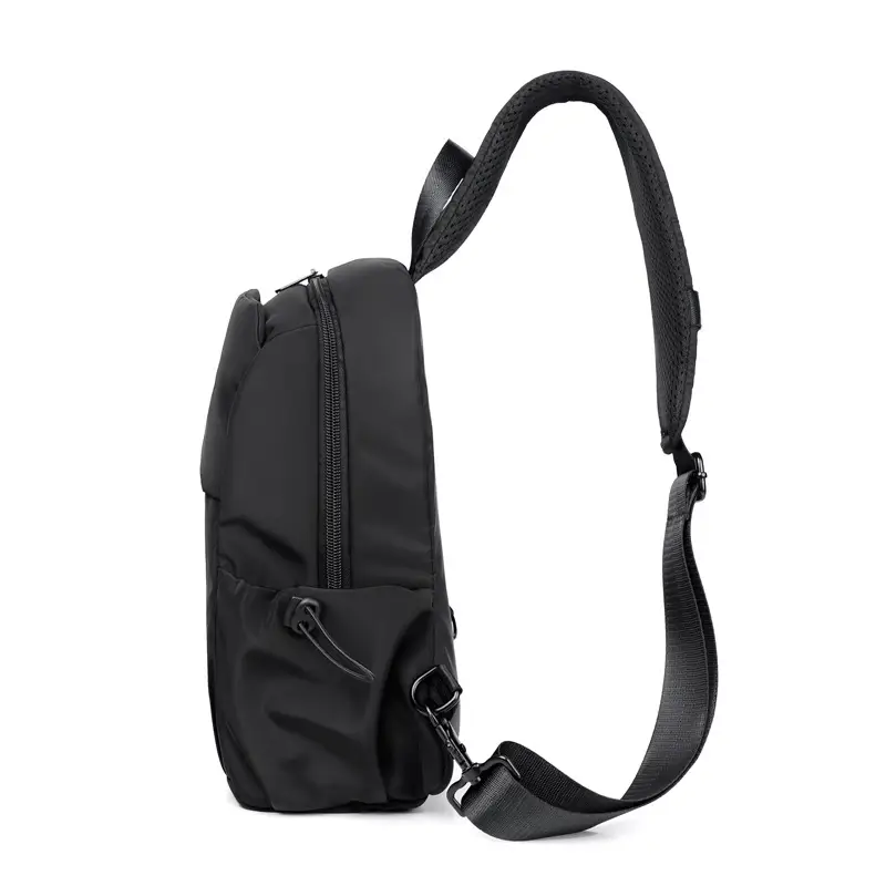 Men's Black USB Rechargeable Crossbody Bag - Image 4