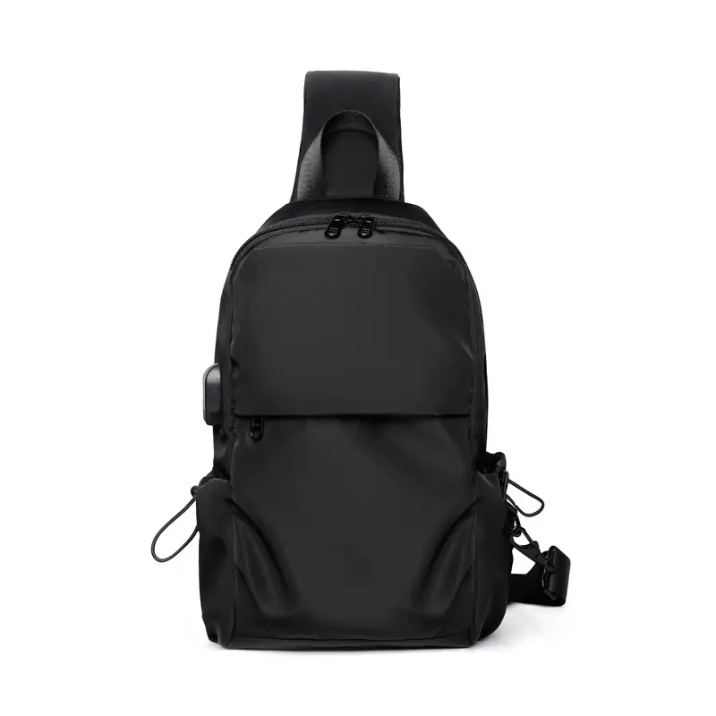 Men's Black USB Rechargeable Crossbody Bag - Image 7