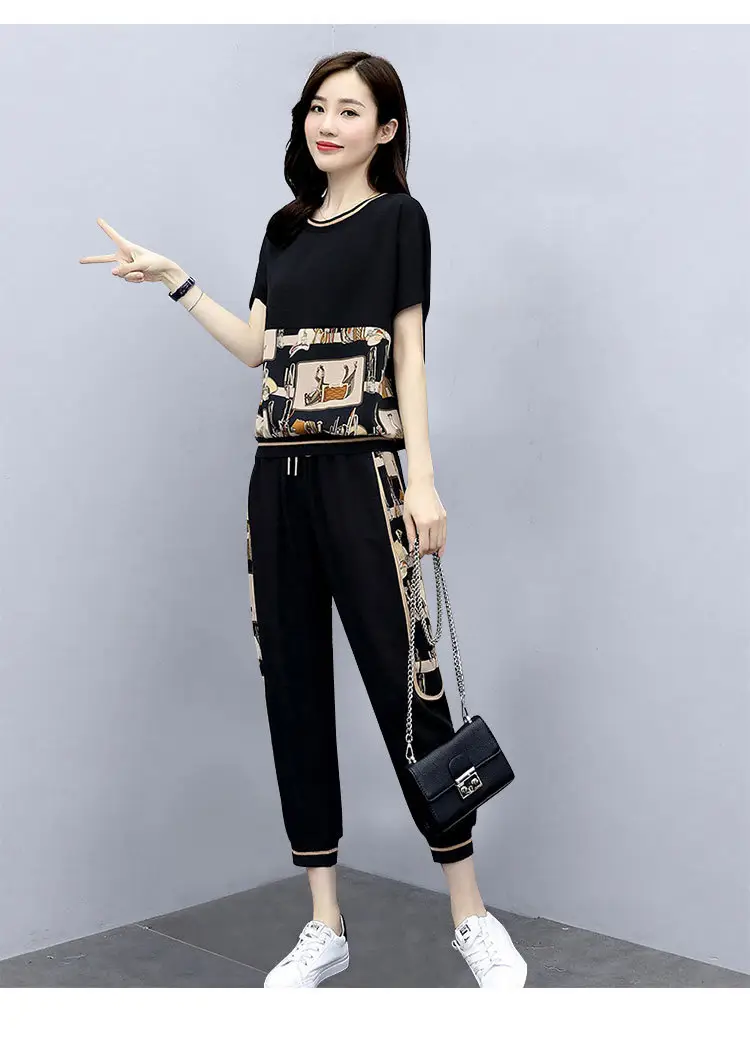 Women Printed Cotton Two-Piece Summer Suit White — feature 11