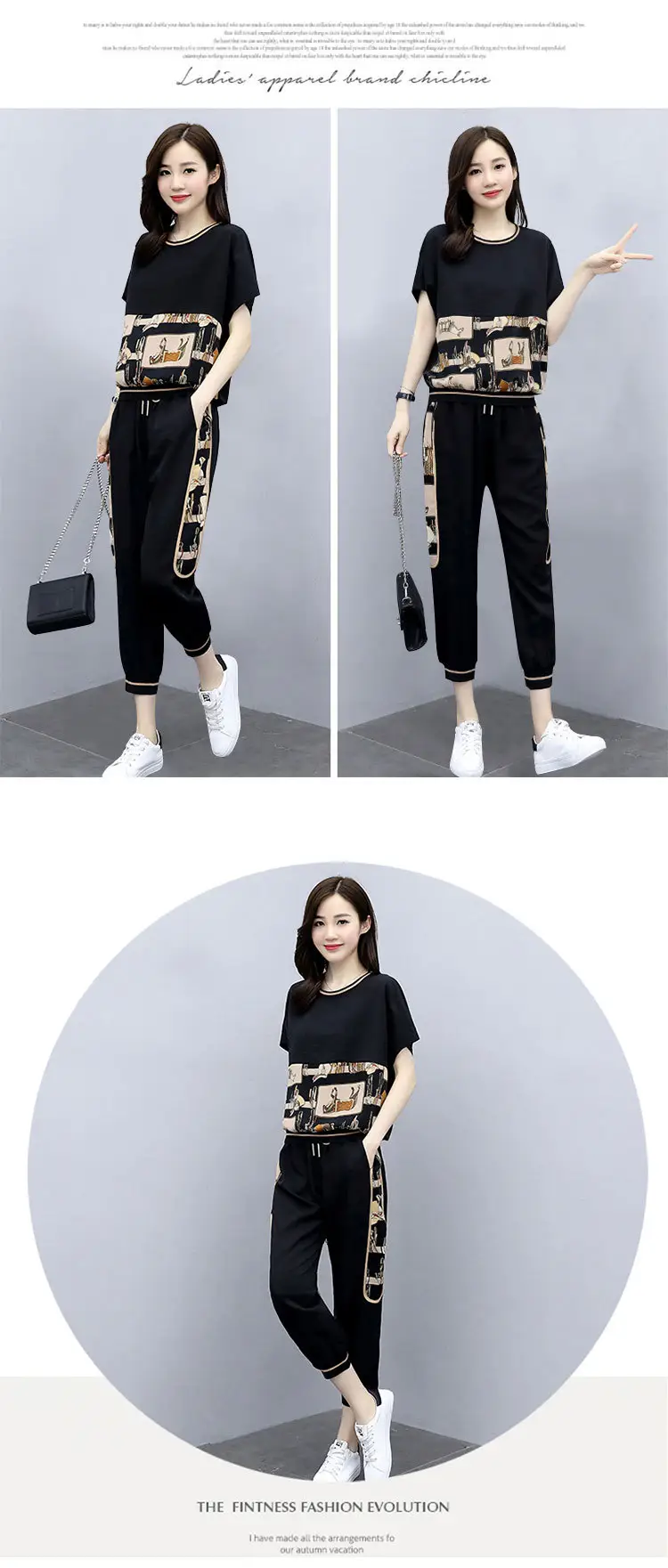 Women Printed Cotton Two-Piece Summer Suit White — feature 12