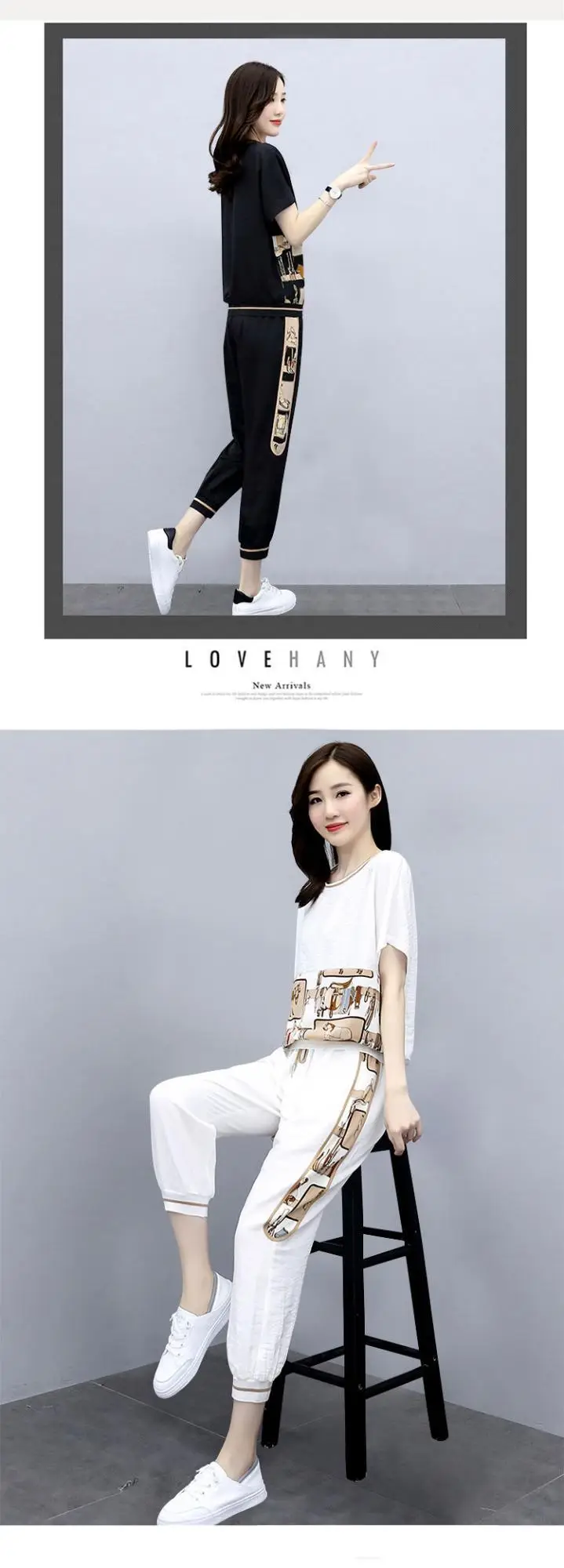 Women Printed Cotton Two-Piece Summer Suit White — feature 15