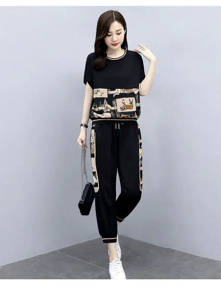 Women Printed Cotton Two-Piece Summer Suit White — feature 8