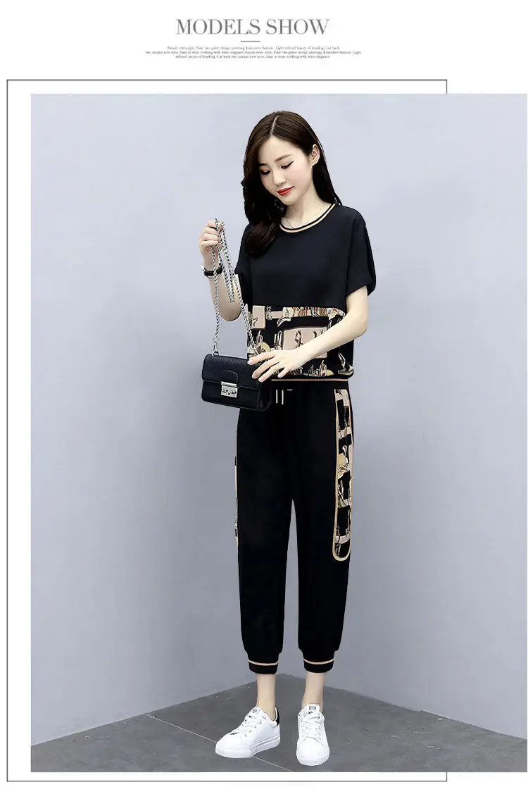 Women Printed Cotton Two-Piece Summer Suit White — feature 9