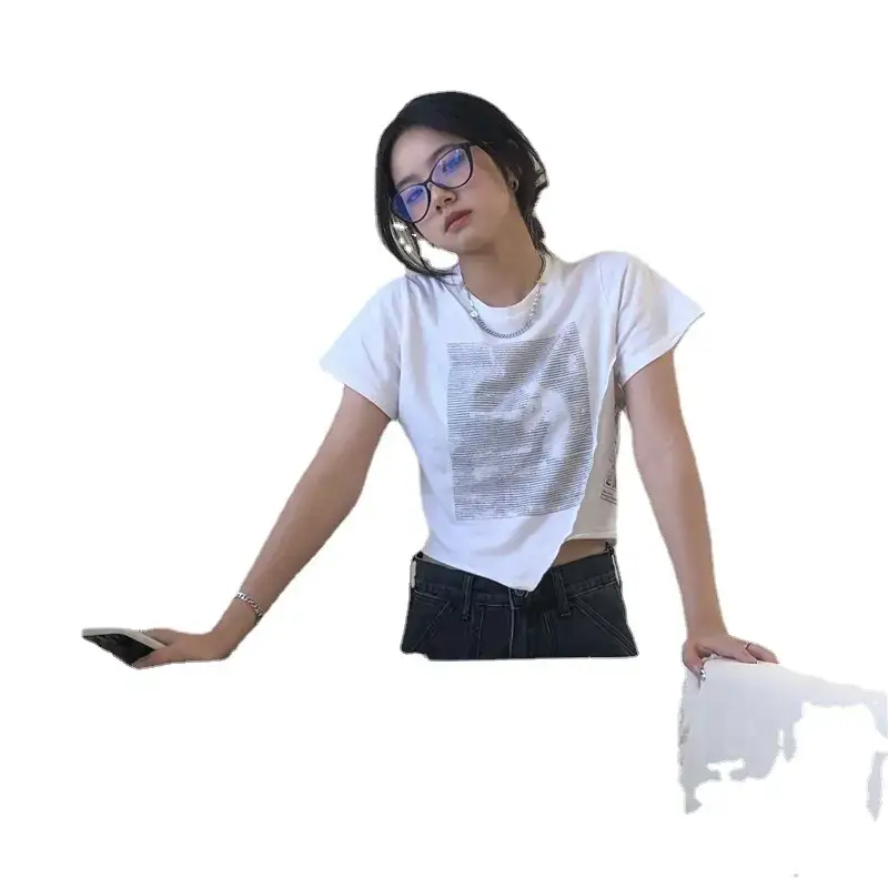 Women White T-Shirt 2025 Summer Casual Wear