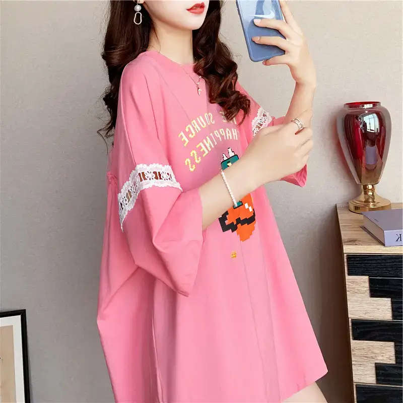 Women Yellow Bow Short Sleeve T-Shirt Large